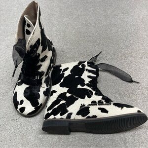 A Bear Company Girls Cow Print Calf‎ Hair Bootie SZ 13 New With Tags